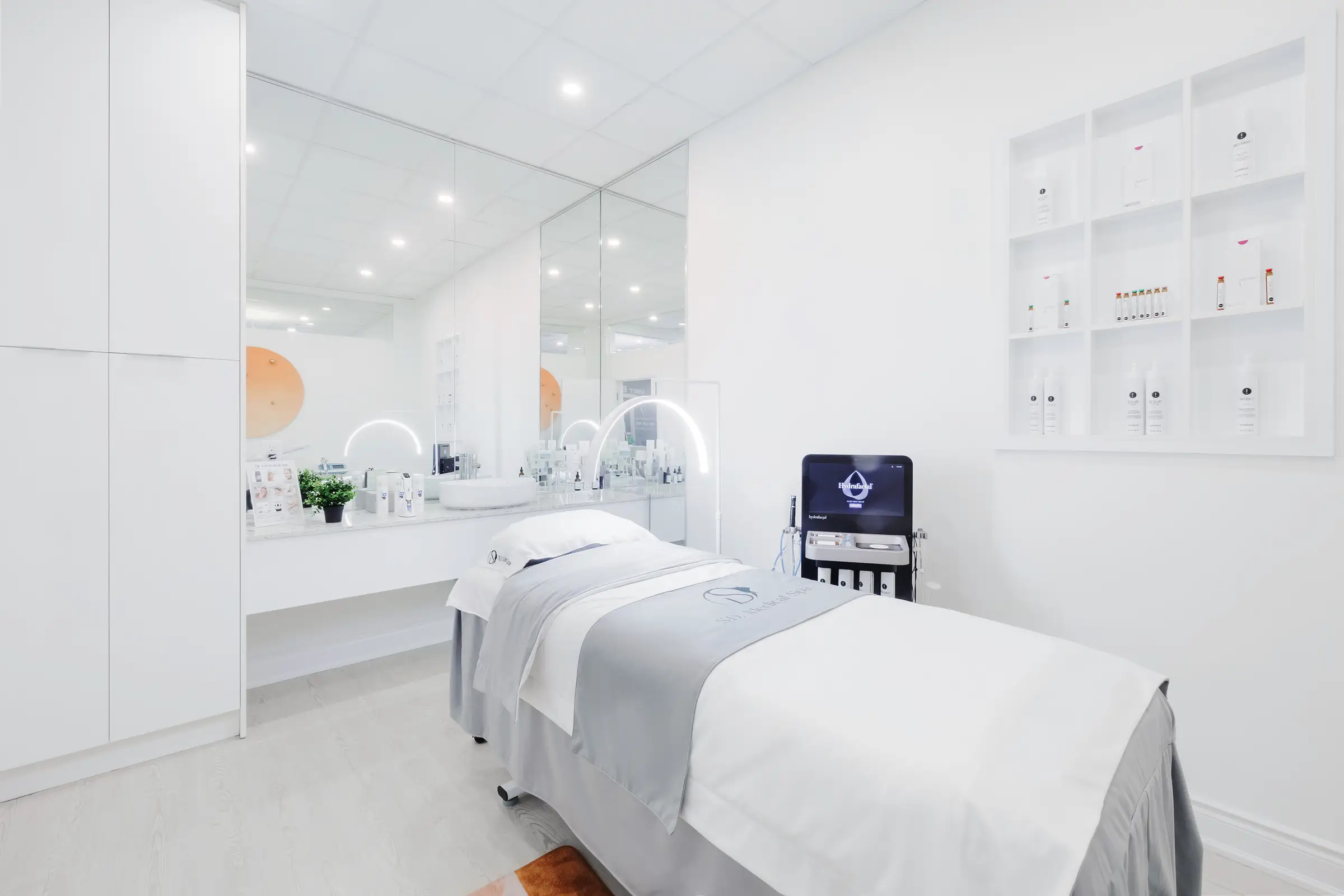 A treatment room at S.D. Medical Spa in Oakville.